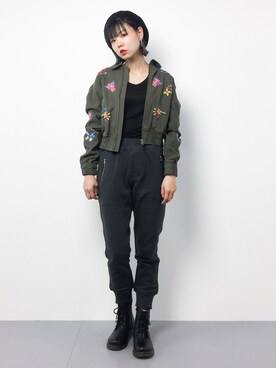 「MOUSSY（マウジー）のアイテム（ブルゾン）」を使った、ambiさん（レディース・160cm）の春コーディネート