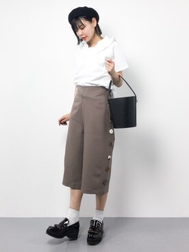 「Ameri（アメリ）のアイテム（パンツ）」を使った、ambiさん（レディース・160cm）の春コーディネート