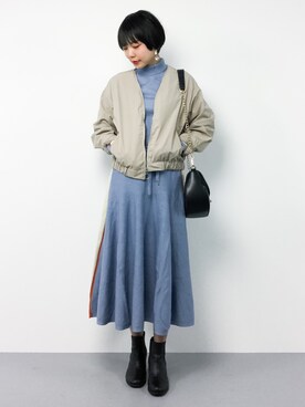 「VENCEEXCHANGE（ヴァンスエクスチェンジ）のアイテム（ブルゾン）」を使った、ambiさん（レディース・160cm）の春コーディネート