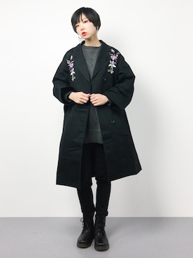 「EVRIS（エヴリス）のアイテム（トレンチコート）」を使った、ambiさん（レディース・160cm）の春コーディネート