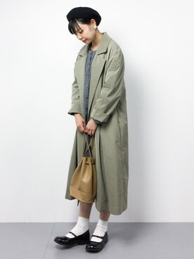 「STUDIOUS（ステュディオス）のアイテム（トレンチコート）」を使った、ambiさん（レディース・160cm）の春コーディネート
