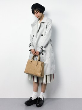 「M.deux（エムドゥ）のアイテム（トレンチコート）」を使った、ambiさん（レディース・160cm）の春コーディネート