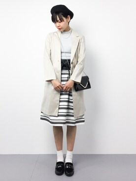 「TIENS ecoute（ティアンエクート）のアイテム（ジャケット/アウター）」を使った、ambiさん（レディース・160cm）の春コーディネート