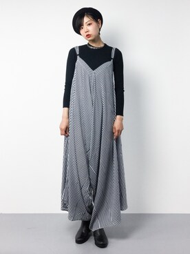 「antiqua（アンティカ）のアイテム（オールインワン・サロペット）」を使った、ambiさん（レディース・160cm）の春コーディネート
