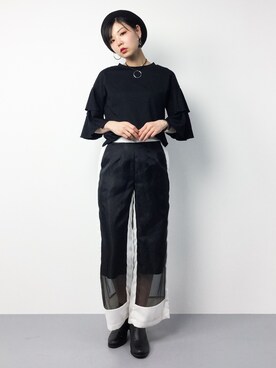 「Ameri（アメリ）のアイテム（パンツ）」を使った、ambiさん（レディース・160cm）の春コーディネート