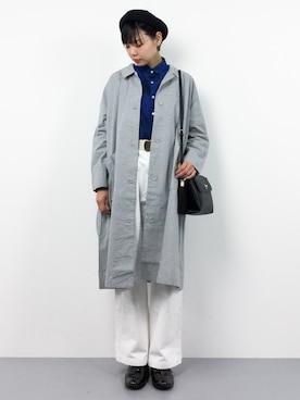 「レトロ」｜「アイテム（ステンカラーコート）」を使った、ambiさん（レディース・160cm）の春コーディネート