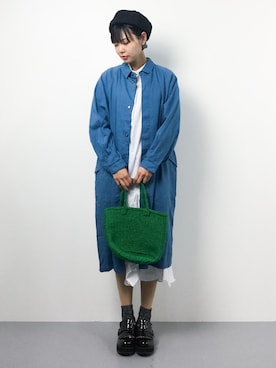 「note et silence （ノートエシロンス）のアイテム（ステンカラーコート）」を使った、ambiさん（レディース・160cm）の春コーディネート