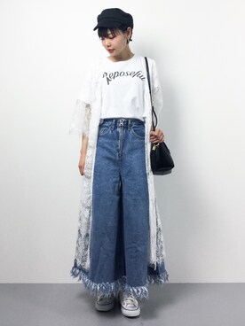 「Narcissus（ナルシス）のアイテム（デニムパンツ）」を使った、ambiさん（レディース・160cm）の春コーディネート