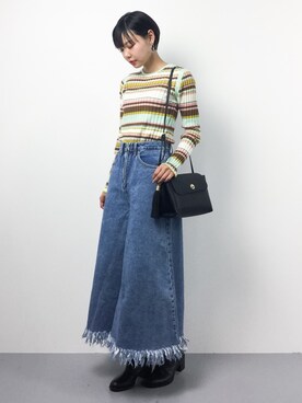 「Narcissus（ナルシス）のアイテム（デニムパンツ）」を使った、ambiさん（レディース・160cm）の春コーディネート