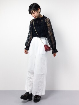 「Ameri（アメリ）のアイテム（トップス）」を使った、ambiさん（レディース・160cm）の春コーディネート