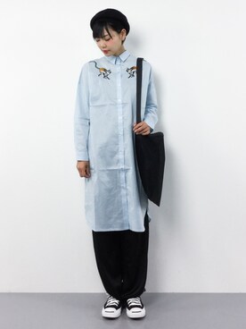 「Another Edition」｜「アイテム（シャツワンピース）」を使った、ambiさん（レディース・160cm）の夏コーディネート