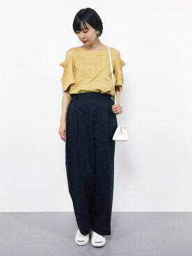 「chambre de charme（シャンブルドゥシャーム）のアイテム（パンツ）」を使った、ambiさん（レディース・160cm）の夏コーディネート