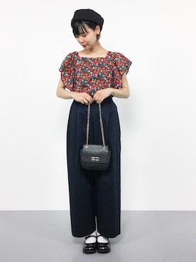「chambre de charme（シャンブルドゥシャーム）のアイテム（パンツ）」を使った、ambiさん（レディース・160cm）の夏コーディネート