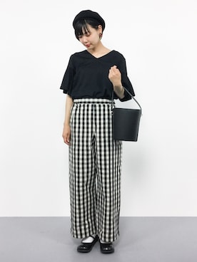 「chambre de charme（シャンブルドゥシャーム）のアイテム（パンツ）」を使った、ambiさん（レディース・160cm）の夏コーディネート