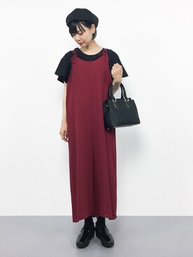 「レトロ」｜「アイテム（つなぎ/オールインワン）」を使った、ambiさん（レディース・160cm）の夏コーディネート