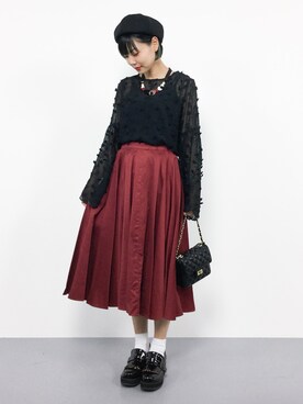 「chambre de charme（シャンブルドゥシャーム）のアイテム（スカート）」を使った、ambiさん（レディース・160cm）の夏コーディネート