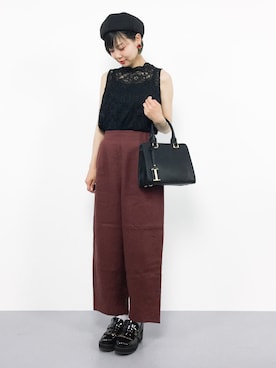 「chambre de charme（シャンブルドゥシャーム）のアイテム（パンツ）」を使った、ambiさん（レディース・160cm）の夏コーディネート