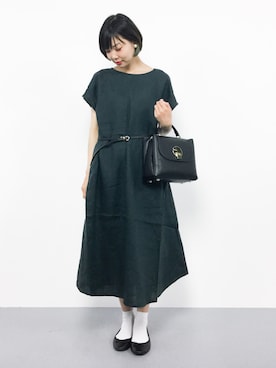 「chambre de charme（シャンブルドゥシャーム）のアイテム（ワンピース）」を使った、ambiさん（レディース・160cm）の夏コーディネート