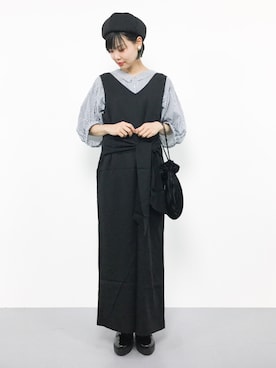 「KBF（ケイビーエフ）のアイテム（つなぎ/オールインワン）」を使った、ambiさん（レディース・160cm）の夏コーディネート