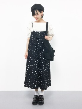 「POU DOU DOU（プードゥドゥ）のアイテム（サロペット/オーバーオール）」を使った、ambiさん（レディース・160cm）の夏コーディネート