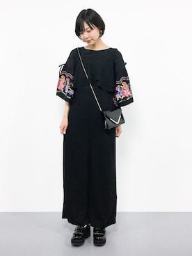「coca（coca）（コカ）のアイテム（つなぎ/オールインワン）」を使った、ambiさん（レディース・160cm）の夏コーディネート