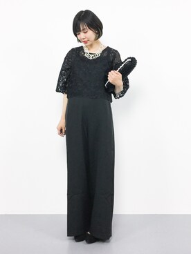 「merlot plus（メルロープリュス）のアイテム（オールインワン・サロペット）」を使った、ambiさん（レディース・160cm）の秋コーディネート