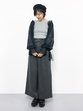 「Ameri（アメリ）のアイテム（トップス）」を使った、ambiさん（レディース・160cm）の秋コーディネート