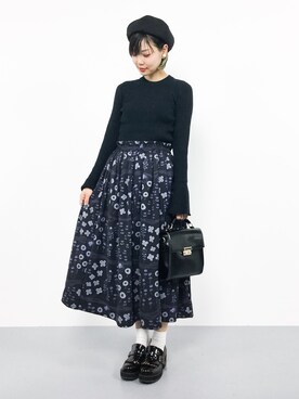 「archives（アルシーヴ）のガラスPUスクエアショルダーバック（ショルダーバッグ）」を使った、ambiさん（レディース・160cm）の秋コーディネート
