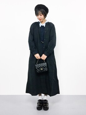 「cepo（セポ）のアイテム（ノーカラージャケット）」を使った、ambiさん（レディース・160cm）の秋コーディネート
