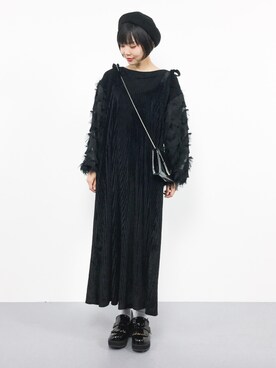 「MERLOT（メルロー）のアイテム（つなぎ/オールインワン）」を使った、ambiさん（レディース・160cm）の秋コーディネート