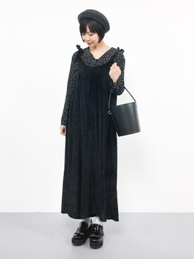 「MERLOT（メルロー）のアイテム（つなぎ/オールインワン）」を使った、ambiさん（レディース・160cm）の秋コーディネート