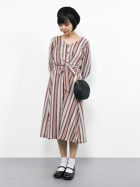 「FREE'S MART（フリーズマート）のアイテム（シャツワンピース）」を使った、ambiさん（レディース・160cm）の秋コーディネート