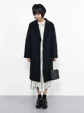 「KBF+」｜「アイテム（チェスターコート）」を使った、ambiさん（レディース・160cm）の秋コーディネート