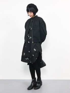 「antiqua（アンティカ）のアイテム（ブルゾン）」を使った、ambiさん（レディース・160cm）の秋コーディネート