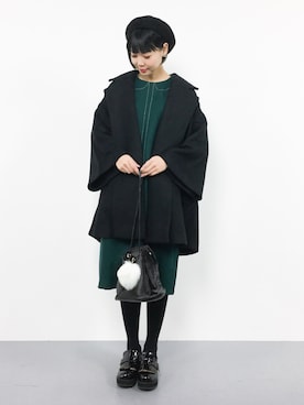 「JEANASIS（ジーナシス）のアイテム（チェスターコート）」を使った、ambiさん（レディース・160cm）の秋コーディネート