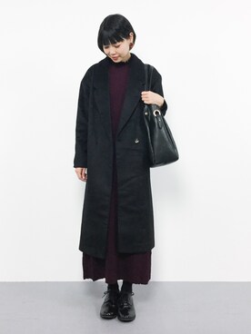「OVoVO（オーヴォ）のアイテム（チェスターコート）」を使った、ambiさん（レディース・160cm）の秋コーディネート