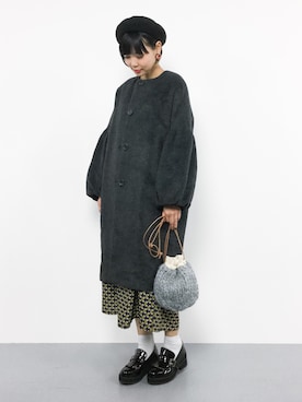 「rps（アールピーエス）のアイテム（ノーカラージャケット）」を使った、ambiさん（レディース・160cm）の秋コーディネート