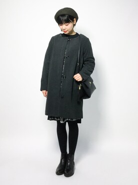「LEPSIM（レプシィム）のアイテム（ハンチング/ベレー帽）」を使った、ambiさん（レディース・160cm）の秋コーディネート