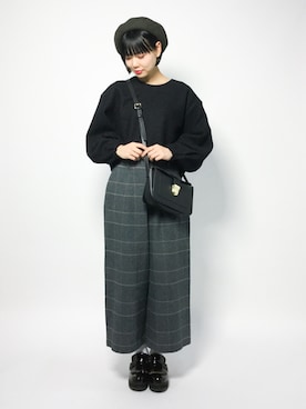 「LEPSIM（レプシィム）のアイテム（ハンチング/ベレー帽）」を使った、ambiさん（レディース・160cm）の秋コーディネート