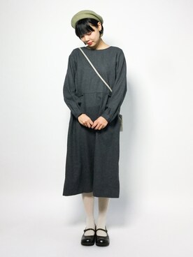 「Ameri（アメリ）のアイテム（ハンチング/ベレー帽）」を使った、ambiさん（レディース・160cm）の秋コーディネート