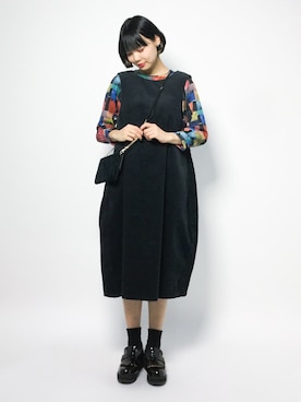 「chambre de charme（シャンブルドゥシャーム）のアイテム（ワンピース）」を使った、ambiさん（レディース・160cm）の秋コーディネート