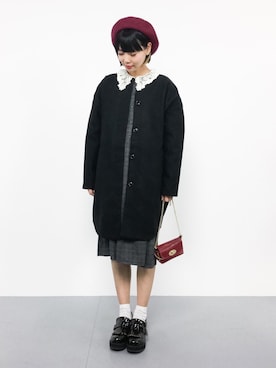 「Another Edition（アナザーエディション）のアイテム（帽子）」を使った、ambiさん（レディース・160cm）の冬コーディネート