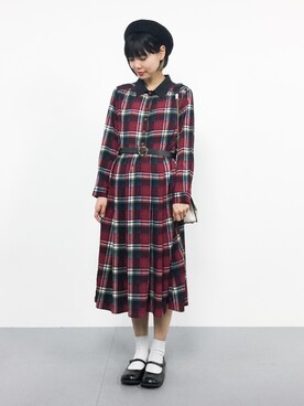 「rps（アールピーエス）のアイテム（シャツワンピース）」を使った、ambiさん（レディース・160cm）の冬コーディネート