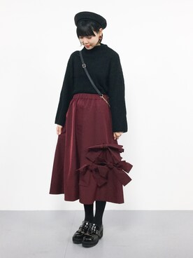 「one after another NICE CLAUP（ワンアフターアナザーナイスクラップ）のアイテム（ハンチング/ベレー帽）」を使った、ambiさん（レディース・160cm）の冬コーディネート