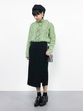 「Ameri（アメリ）のアイテム（トップス）」を使った、ambiさん（レディース・160cm）の冬コーディネート