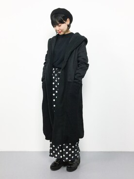 「antiqua（アンティカ）のアイテム（その他アウター）」を使った、ambiさん（レディース・160cm）の冬コーディネート