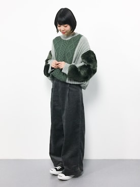 「Ameri（アメリ）のアイテム（トップス）」を使った、ambiさん（レディース・160cm）の冬コーディネート