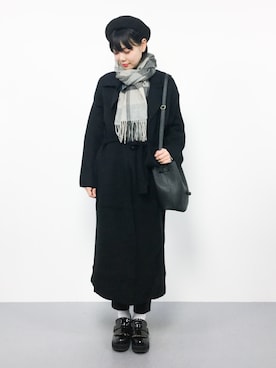 「NANING9（ナンニング）のアイテム（その他アウター）」を使った、ambiさん（レディース・160cm）の冬コーディネート