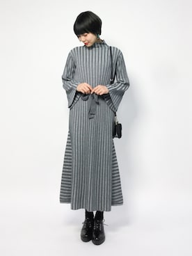 「Ameri（アメリ）のアイテム（ワンピース/ドレス）」を使った、ambiさん（レディース・160cm）の冬コーディネート