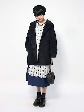 「Luz Llena（ラズレナ）のアイテム（チェスターコート）」を使った、ambiさん（レディース・160cm）の冬コーディネート